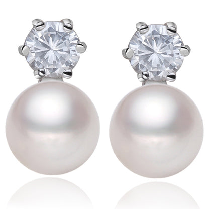 8-9mm Princess Button Freshwater Pearl Stud Earrings E003