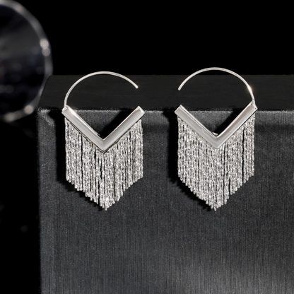 F003 Shiny Tassel Luxury Earrings