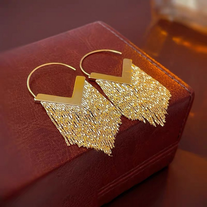 F003 Shiny Tassel Luxury Earrings