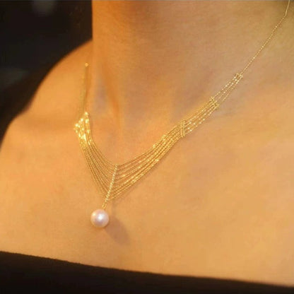 L909 Collier de perles d'eau douce | Plaqué Or 18 carats