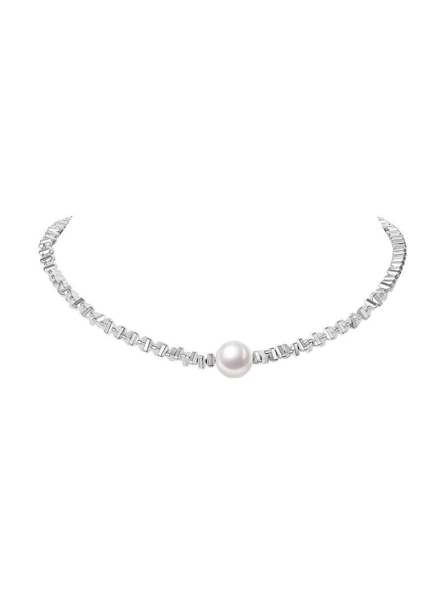 SS01 9-10mm Freshwater Pearl Necklace & Bracelet | S925 Sterling Silver