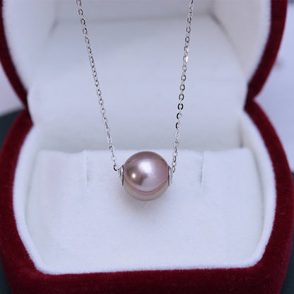 V101 Classic Freshwater Pearl Pendant Purple 10-12mm | S925 Sterling Silver