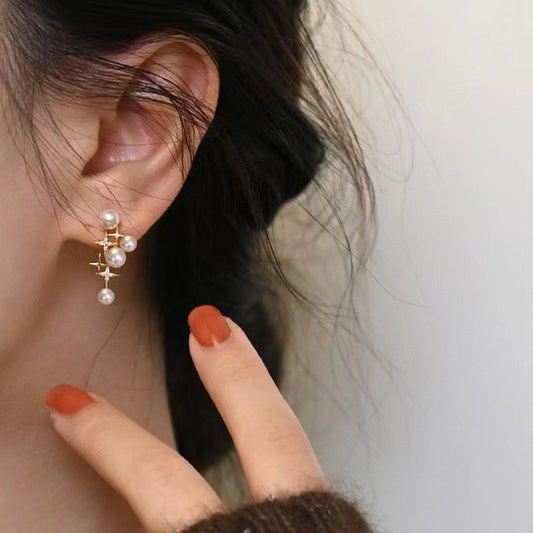 ES01 Shine Star Freshwater Pearl Stud Earrings