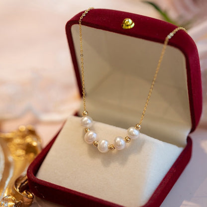 NC05 Smile Beaded Freshwater Pearl Necklace