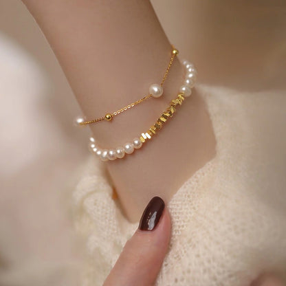 B201 Minimalist Light luxury Freshwater Pearl Bracelet Set