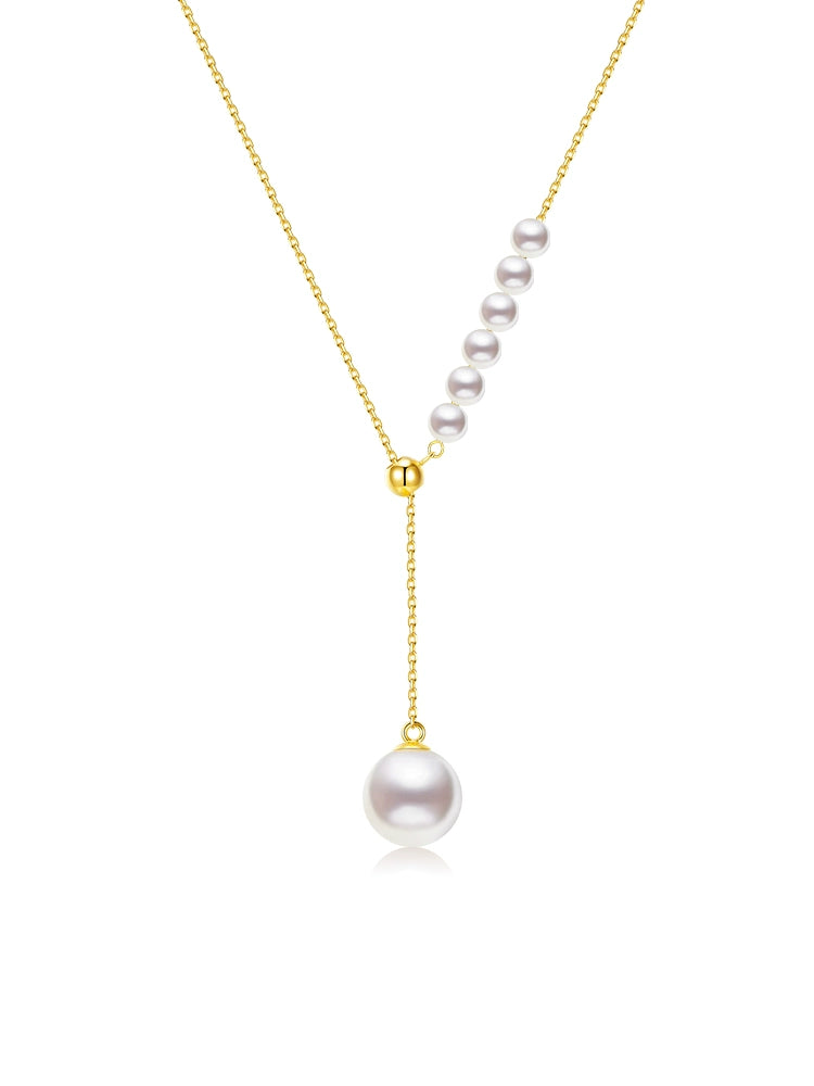 NY04 Y Style Freshwater Pearl Pendant | 14K Gold Filled