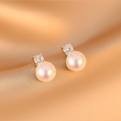 Boucles d'oreilles perle d'eau douce bouton princesse 8-9mm EG01