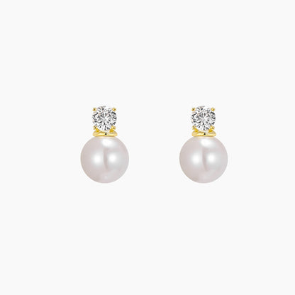 Boucles d'oreilles perle d'eau douce bouton princesse 8-9mm EG01