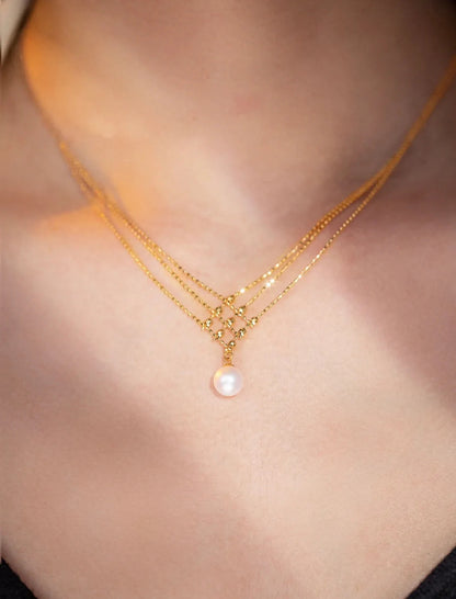 L301 Freshwater Pearl Necklace | 18k Gold Plated