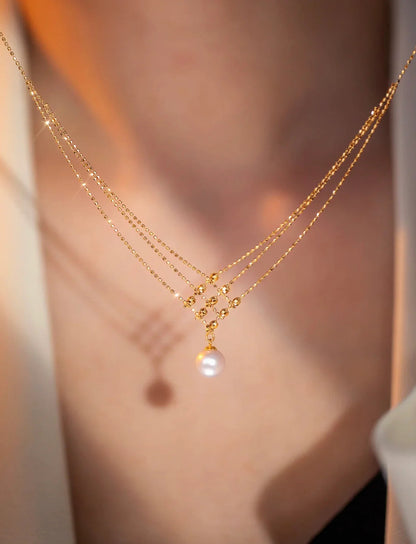 L301 Freshwater Pearl Necklace | 18k Gold Plated