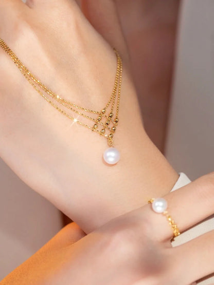 L301 Freshwater Pearl Necklace | 18k Gold Plated