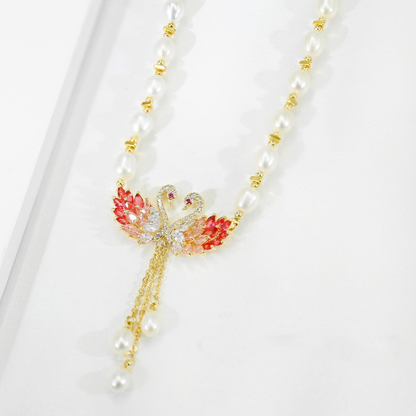 E901 Elegant Swan Pearl Necklace