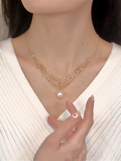 L909 Collier de perles d'eau douce | Plaqué Or 18 carats