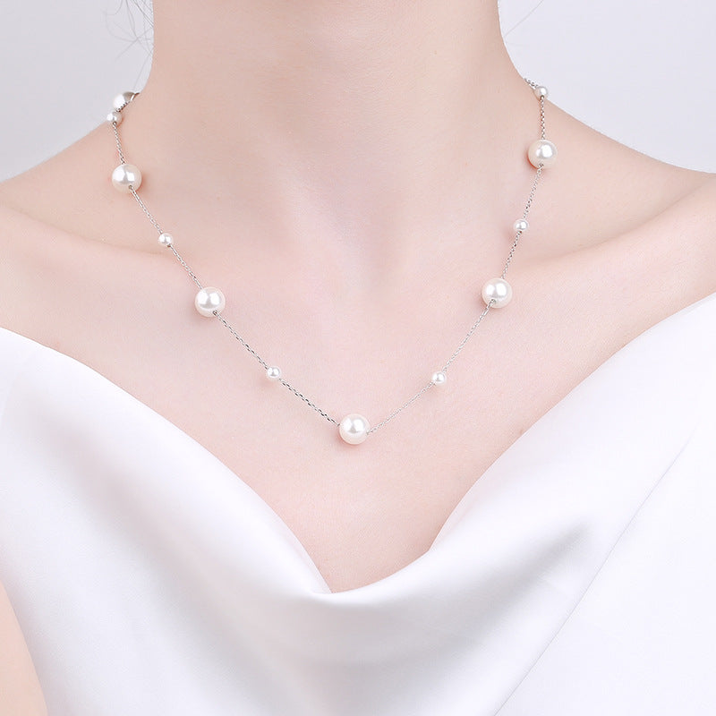 Y510 Freshwater Pearl String Necklack | S925 Sterling Silver