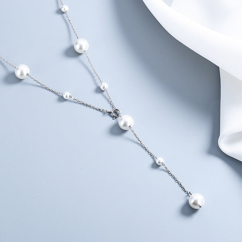 Y510 Freshwater Pearl String Necklack | S925 Sterling Silver